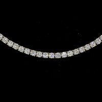 14K Yellow Gold Tennis Necklace with 175 Round Brilliant Cut Lab Diamonds - 4.17 Carat Total Weight, E-F VS1 Clarity - Covaloro Fine Jewelry