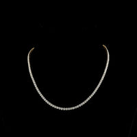 14K Yellow Gold Tennis Necklace with 270 Prong Set Round Lab Diamonds - 21.18 Carats Total Diamond Weight - Covaloro Fine Jewelry