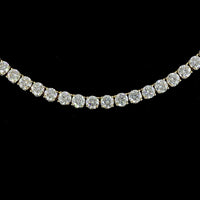 14K Yellow Gold Tennis Necklace with 270 Prong Set Round Lab Diamonds - 21.18 Carats Total Diamond Weight - Covaloro Fine Jewelry