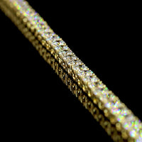 14K Yellow Gold Tennis Necklace with 270 Prong Set Round Lab Diamonds - 21.18 Carats Total Diamond Weight - Covaloro Fine Jewelry