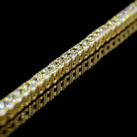 14K Yellow Gold Tennis Necklace with 270 Prong Set Round Lab Diamonds - 21.18 Carats Total Diamond Weight - Covaloro Fine Jewelry
