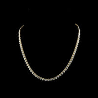 14K Yellow Gold Tennis Necklace with 99 Bezel-Set Round Lab Diamonds - 10.56 Carat Total Weight, E-F Color, VS Clarity - Covaloro Fine Jewelry