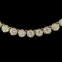 14K Yellow Gold Tennis Necklace with 99 Bezel-Set Round Lab Diamonds - 10.56 Carat Total Weight, E-F Color, VS Clarity - Covaloro Fine Jewelry