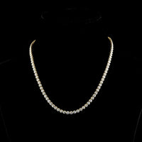 14K Yellow Gold Tennis Necklace with Bezel-Set Round Lab Diamonds - 9.76 Carat Total Diamond Weight, E-F VS Quality - Covaloro Fine Jewelry