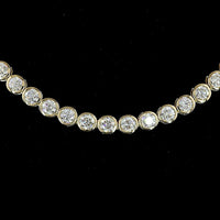 14K Yellow Gold Tennis Necklace with Bezel-Set Round Lab Diamonds - 9.76 Carat Total Diamond Weight, E-F VS Quality - Covaloro Fine Jewelry