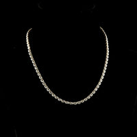 14K Yellow Gold Tennis Necklace with East-West Bezel Set Oval Lab Diamonds - 10.85 Carat Total Weight (E-F VS1) - Covaloro Fine Jewelry