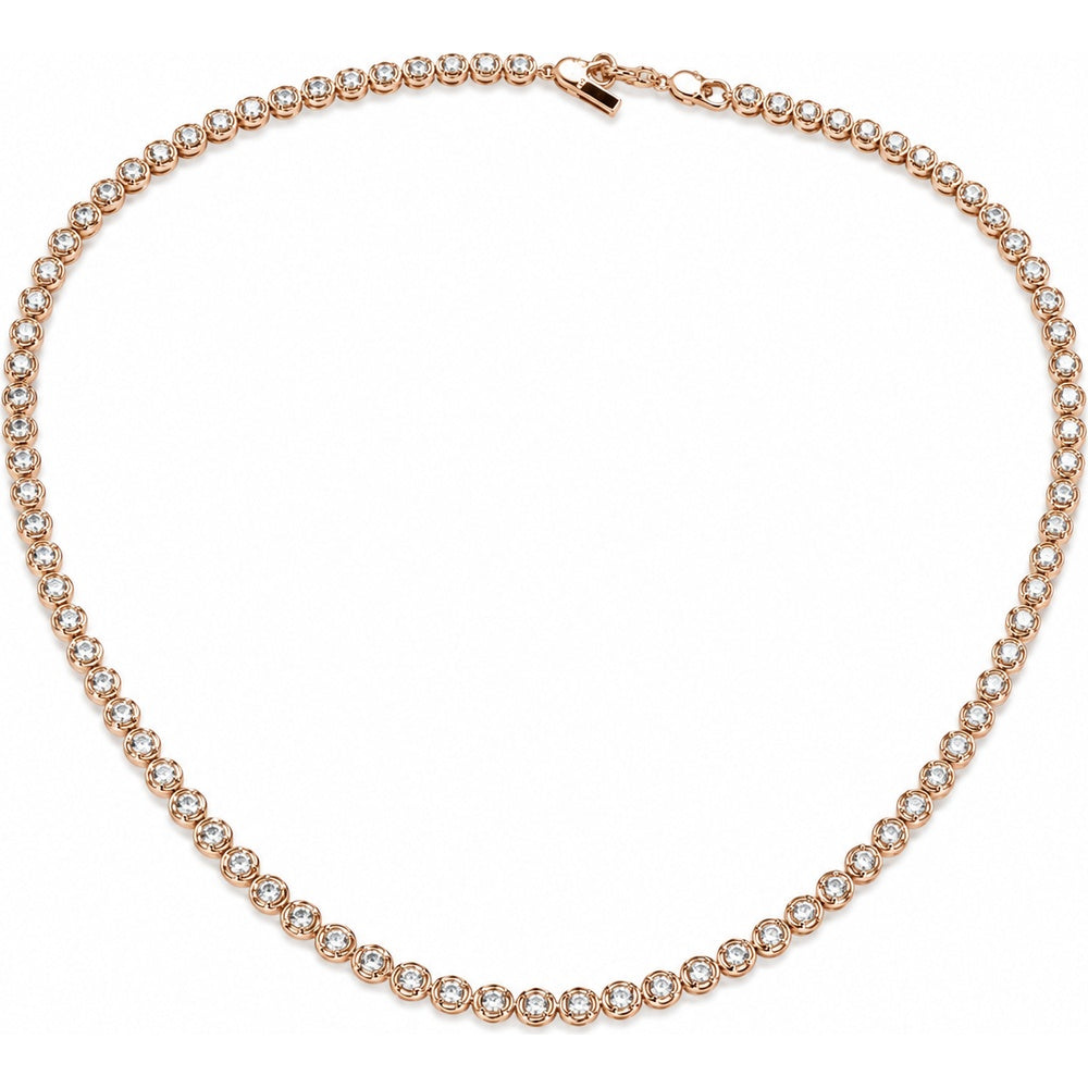 14K Yellow Gold Tennis Necklace with Prong-Set Round Diamonds - 12.81 Carat Total Diamond Weight by Auriventus
