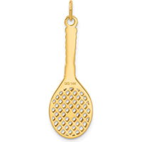 14K Yellow Gold Tennis Racquet Charm with Freshwater Cultured Pearl Ball - 4mm Pearl