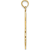 14K Yellow Gold Textured #1 Dad Pendant Charm - 38.25mm Length by Oro Pregiato