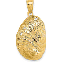 14K Yellow Gold Textured Abalone Shell Pendant Charm by Oro Pregiato