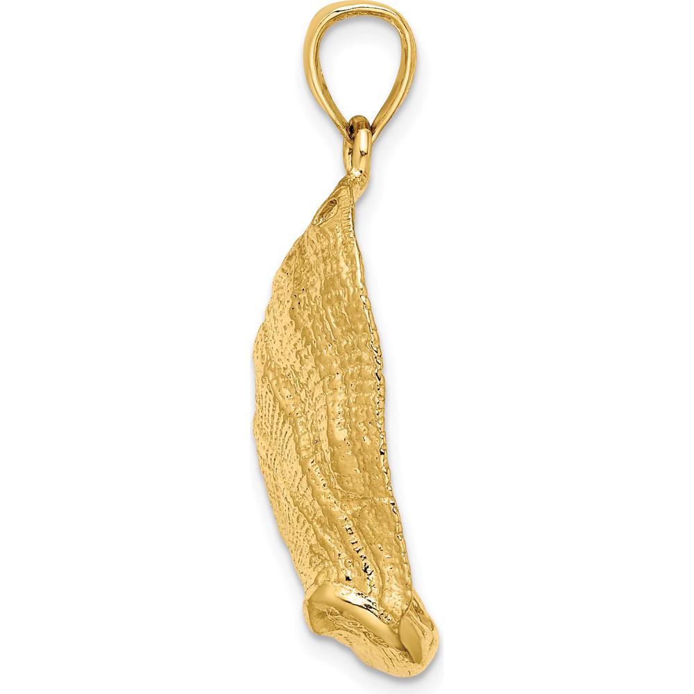 14K Yellow Gold Textured Abalone Shell Pendant Charm by Oro Pregiato