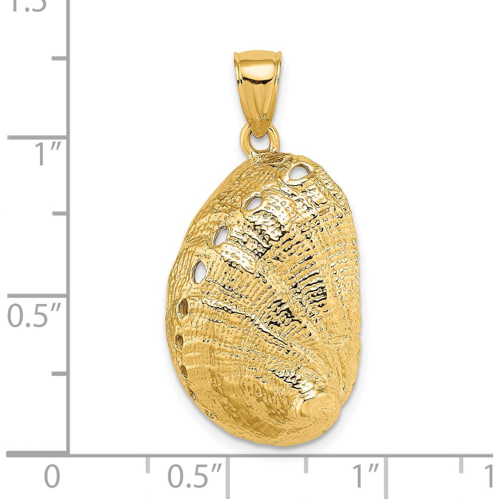 14K Yellow Gold Textured Abalone Shell Pendant Charm by Oro Pregiato