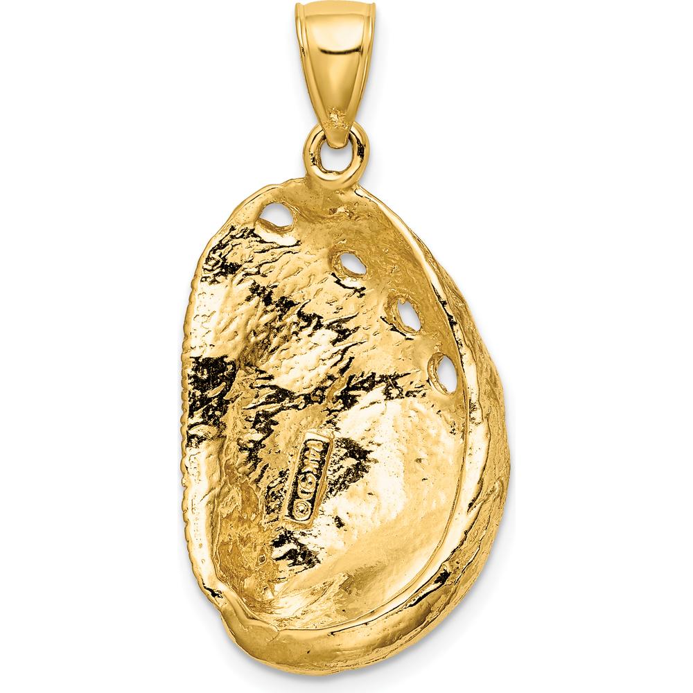 14K Yellow Gold Textured Abalone Shell Pendant Charm by Oro Pregiato