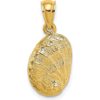 14K Yellow Gold Textured Abalone Shell Pendant by Oro Pregiato