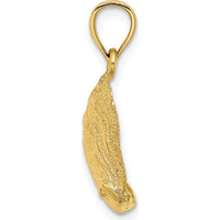14K Yellow Gold Textured Abalone Shell Pendant by Oro Pregiato