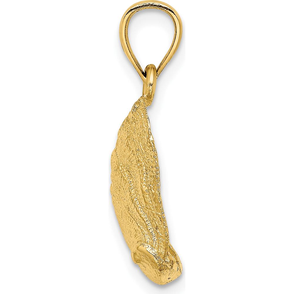 14K Yellow Gold Textured Abalone Shell Pendant by Oro Pregiato