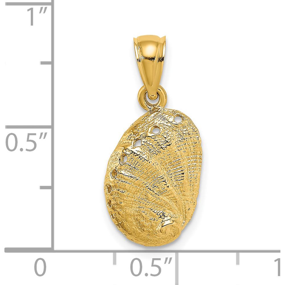 14K Yellow Gold Textured Abalone Shell Pendant by Oro Pregiato