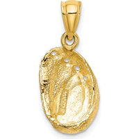 14K Yellow Gold Textured Abalone Shell Pendant by Oro Pregiato