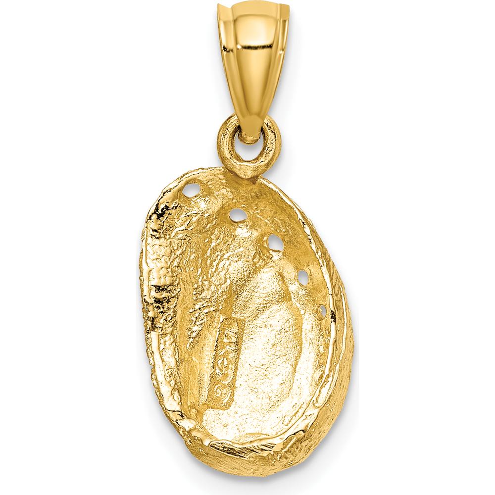 14K Yellow Gold Textured Abalone Shell Pendant by Oro Pregiato