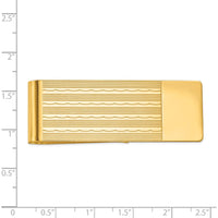 14K Yellow Gold Textured and Polished Engravable Money Clip - Solid Men's Luxury Accessory by Oro Pregiato