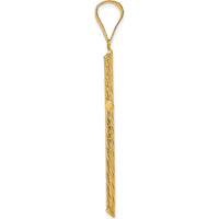 14K Yellow Gold Textured and Polished Fancy Cross Pendant - 59.25mm Length by Oro Pregiato