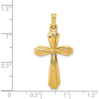14K Yellow Gold Textured and Polished Passion Cross Pendant - 34mm by Oro Pregiato