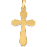 14K Yellow Gold Textured and Polished Passion Cross Pendant - 34mm by Oro Pregiato