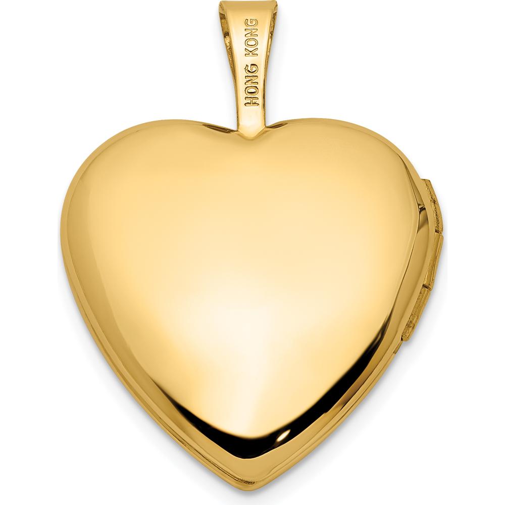 14K Yellow Gold Textured and Polished Paw Prints Heart Locket by Oro Pregiato