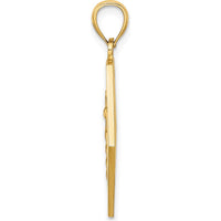 14K Yellow Gold Textured Back Caduceus Medical Disc Pendant - 21.7mm Length by Oro Pregiato
