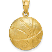 14K Yellow Gold Textured Basketball Charm Pendant by Oro Pregiato
