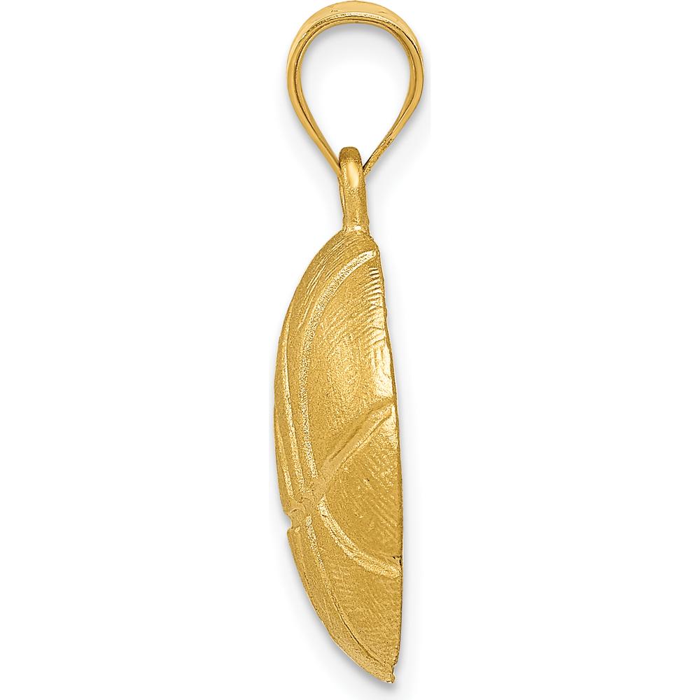 14K Yellow Gold Textured Basketball Charm Pendant by Oro Pregiato
