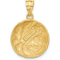 14K Yellow Gold Textured Basketball Charm Pendant by Oro Pregiato