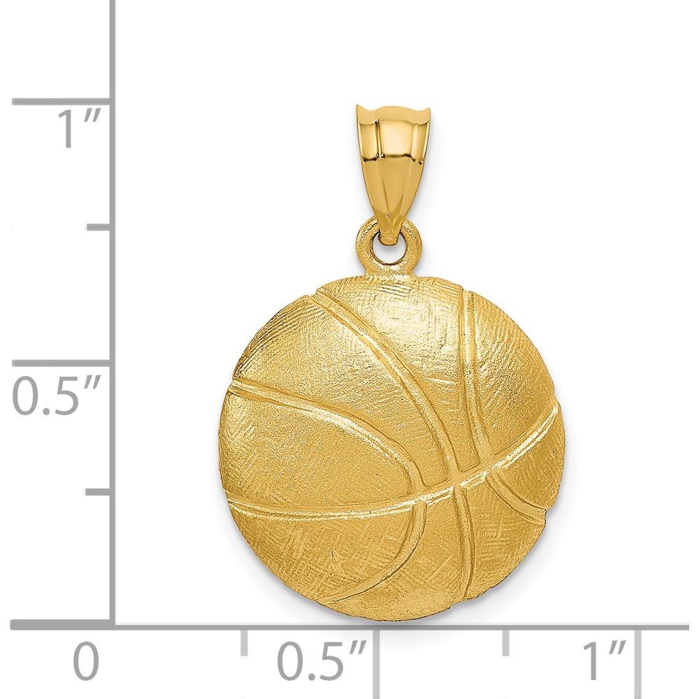 14K Yellow Gold Textured Basketball Charm Pendant by Oro Pregiato