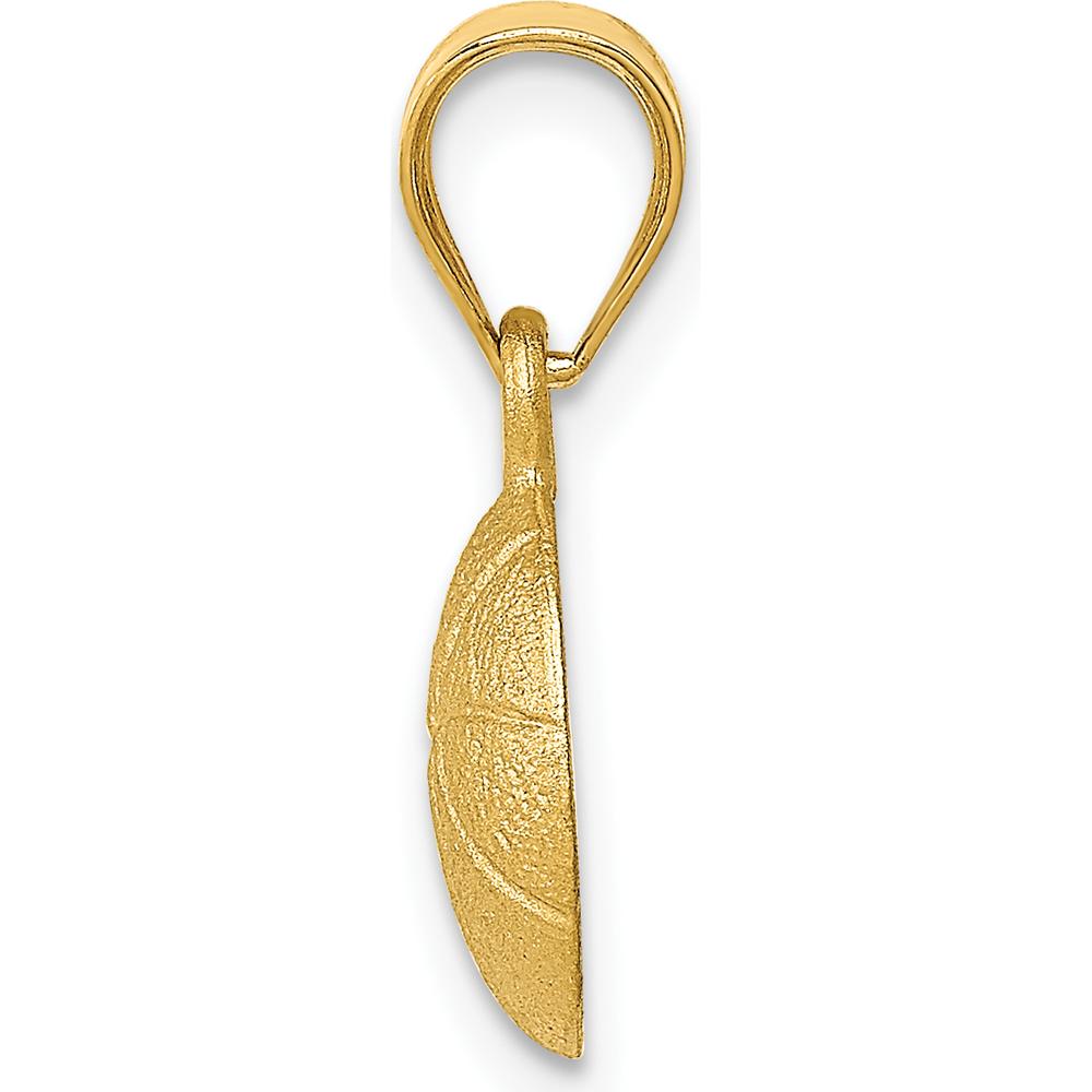 14K Yellow Gold Textured Basketball Charm Pendant - Polished Finish by Oro Pregiato