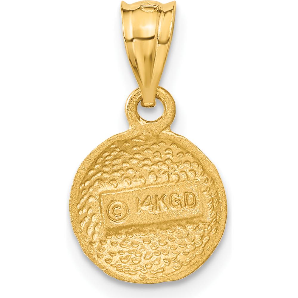 14K Yellow Gold Textured Basketball Charm Pendant - Polished Finish by Oro Pregiato