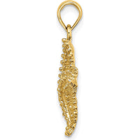 14K Yellow Gold Textured Beaded Starfish Pendant Charm by Oro Pregiato