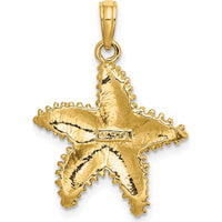 14K Yellow Gold Textured Beaded Starfish Pendant Charm by Oro Pregiato