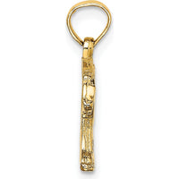 14K Yellow Gold Textured Bear Charm Pendant - Nature Inspired Symbol of Strength by Oro Pregiato