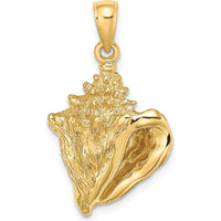 14K Yellow Gold Textured Conch Shell Pendant by Oro Pregiato