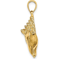14K Yellow Gold Textured Conch Shell Pendant by Oro Pregiato