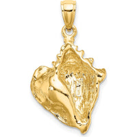 14K Yellow Gold Textured Conch Shell Pendant by Oro Pregiato