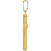 14K Yellow Gold Textured Cross Pendant - 54.8mm Length, Polished Finish by Oro Pregiato