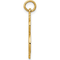 14K Yellow Gold Textured Dollar Sign Charm - 26mm Length by Oro Pregiato