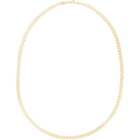 14K Yellow Gold Textured Fancy Link Chain Necklace - 4mm, 7" Long by Orozza Fine Jewelry