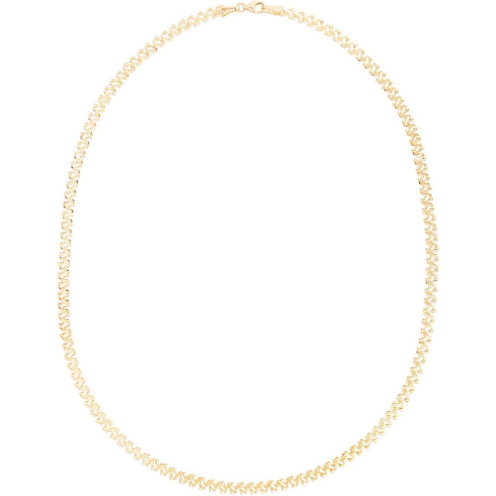 14K Yellow Gold Textured Fancy Link Chain Necklace - 4mm, 7" Long by Orozza Fine Jewelry