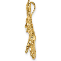 14K Yellow Gold Textured Flying Eagle Charm Pendant by Oro Pregiato