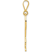 14K Yellow Gold Textured German Shepherd Dog Pendant - 35mm Length by Oro Pregiato
