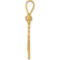 14K Yellow Gold Textured Golden Retriever Dog Pendant - 29mm Length by Oro Pregiato