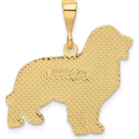 14K Yellow Gold Textured Golden Retriever Dog Pendant - 29mm Length by Oro Pregiato