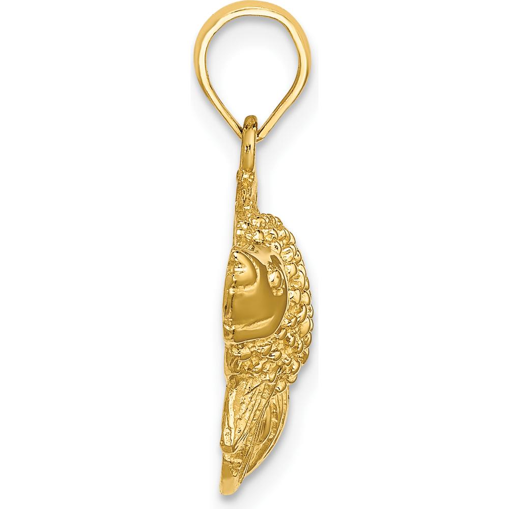 14K Yellow Gold Textured Goldfish Pendant Charm by Oro Pregiato